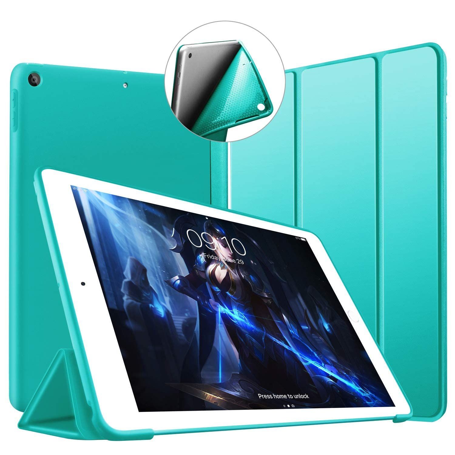 iPad 2 3 4 ケース 超薄型 TPU ソフトスマートカバー 三つ折り 【限定