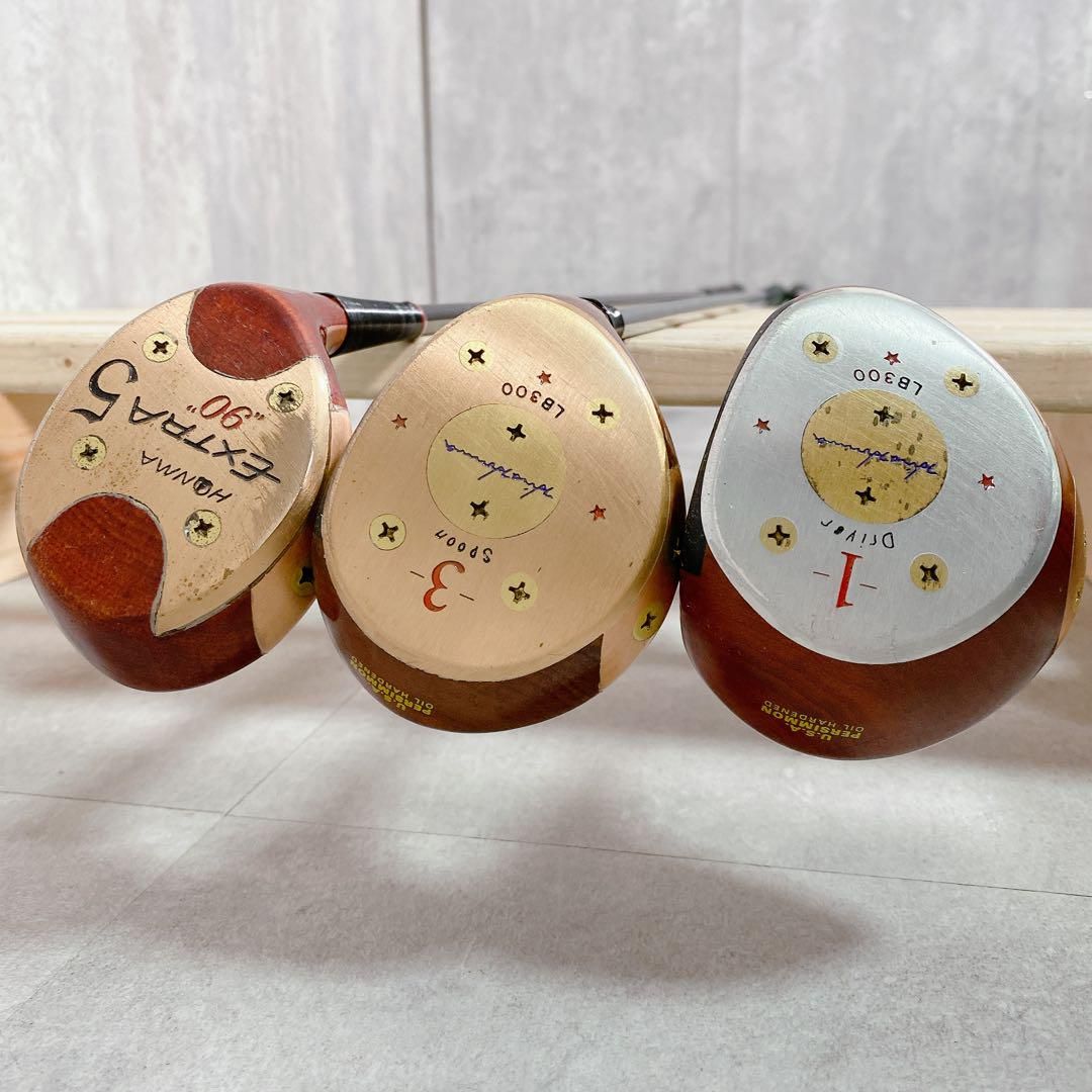 X537 HONMA 1W 3W 5W パーシモン ウッド 3本 ヒロホンマ