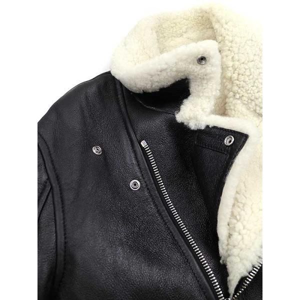 COACHコーチシアリングムートンダブルレザーライダースジャケット