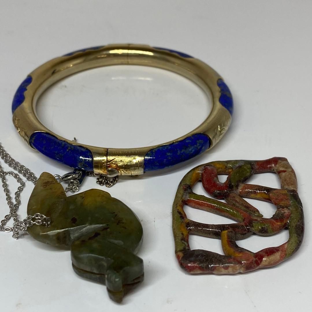 ラピスバングル 天然石アクセ143g東H6-0430ア12