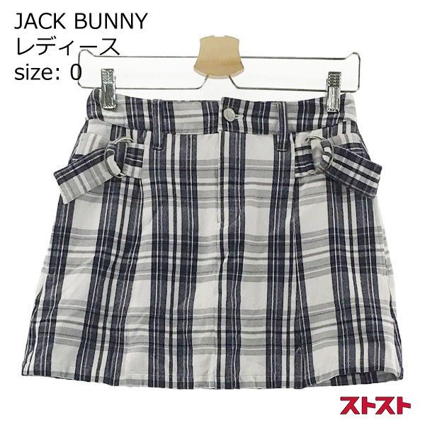 JACK BUNNY ジャックバニー 2021年モデル インナー付 ストレッチスカート チェック柄 ホワイト系 0 [240001809267]#
