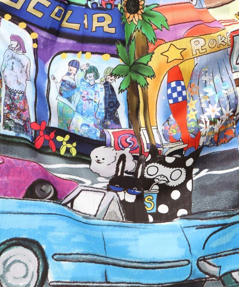 ScoLar 152755：四季の柄・ヴィンテージカー 2柄展開スカート