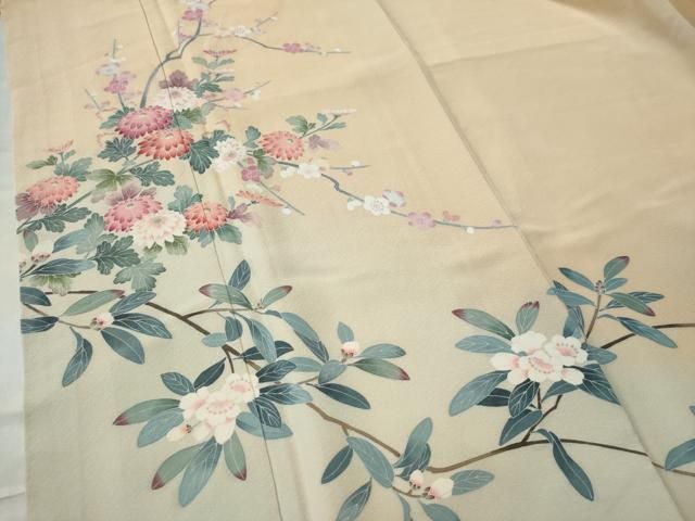 平和屋着物○訪問着 友禅 作家物 枝花文 暈し染め 正絹 逸品