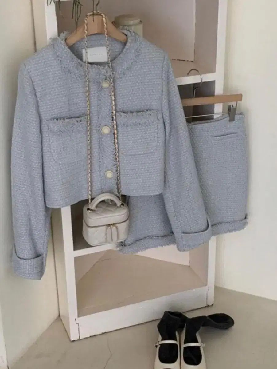 メリオン ツイード セットアップ ジャケット スカート ゲストルック