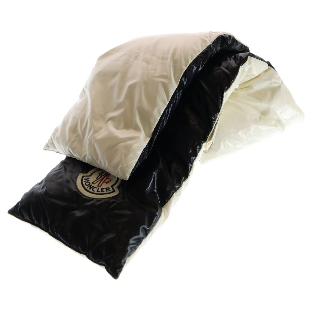 MONCLER モンクレール 19AW SCIARPA シャルパ バイカラー ダウン マフラー ホワイト×ブラック E20930000900