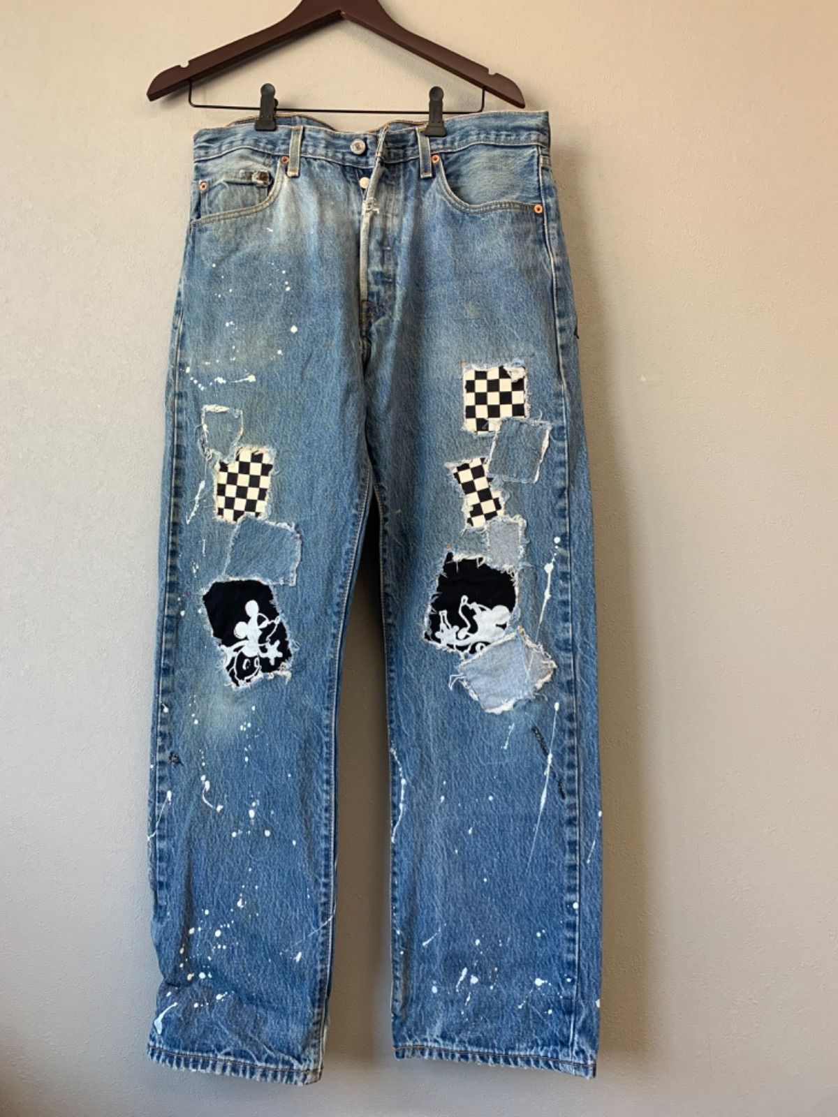 Levi’s 501 リメイク リペア ミッキーマウス ダメージジーンズ Levi's 501 リメイク リペア ミッキーマウス ダメージジーンズ