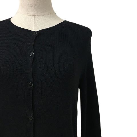 カルヴェン CARVEN カーディガン ニット クルーネック 無地 切替 異 