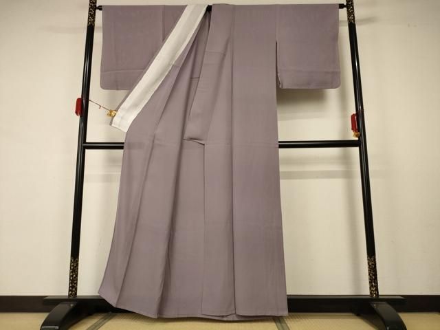 平和屋着物 夏物 色無地 絽 鳩羽鼠色 正絹 AABB2630jd