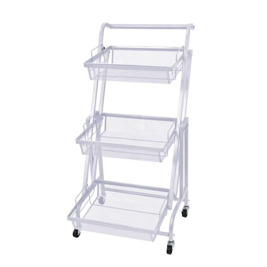 キッチンワゴン 多肉棚 バスケットトローリー ツールワゴン キャスター 3段 インテリア 収納 小物 買い物 ショッピング カート 植物 庭 ガーデニング L0yQ135 YUZUMIYA_COM