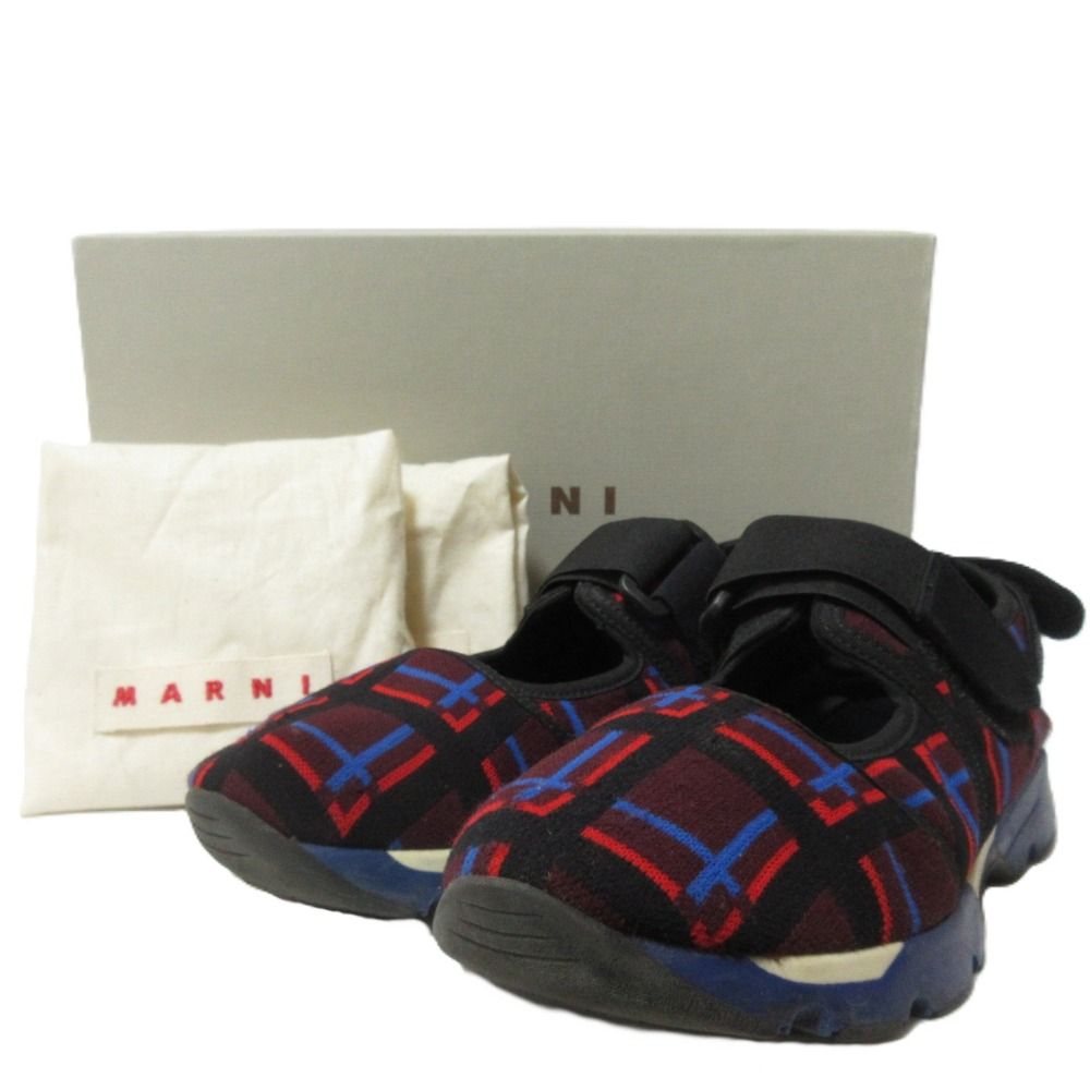 美品❤️マルニ 定価7.3万 デザイン サンダル 38(約25cm) 美品 MARNI マルニ チェック柄 ローカット スニーカー サンダル