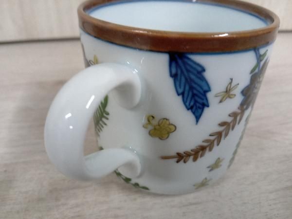高価値セリー 源右衛門 カップ＆ソーサー 箱無し 染錦更紗手花蝶文 茶器 1客 その他