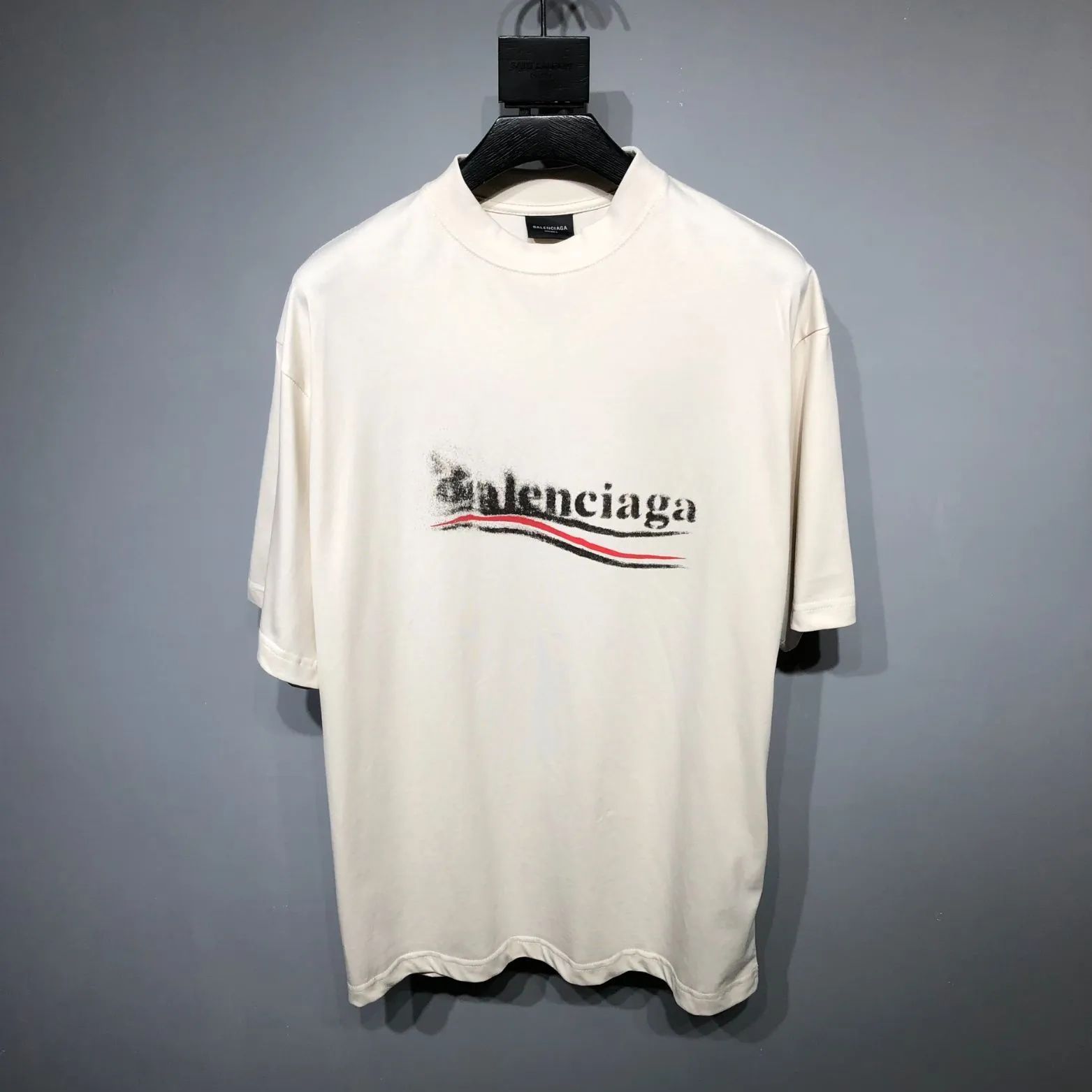 Balenciaga バレンシアガ ロゴ プリント メンズ レディース 半袖Tシャツ ホワイト