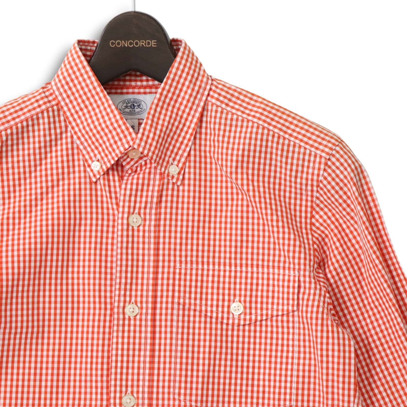 A BATHING APE オレンジチェック長袖シャツ