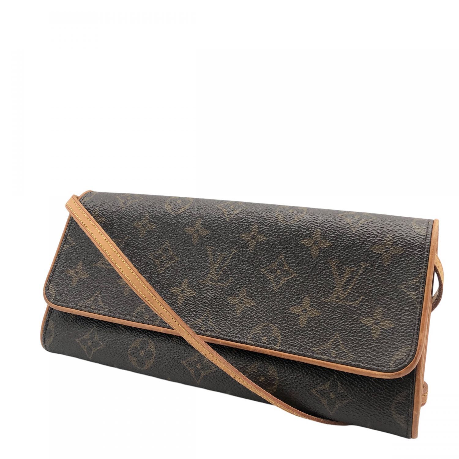 【中古】 LOUIS VUITTON ルイ・ヴィトン ポシェットツインGM M51852 モノグラム ショルダーバッグ ブラウン レディース 24013550 KJ