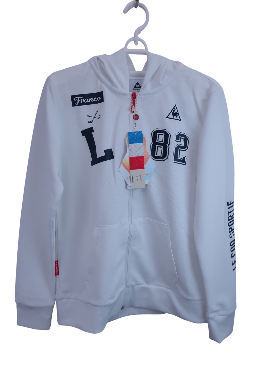 【未使用品】le coq sportif(ルコックスポルティフ) パーカー 白 レディース L QGL4616 ゴルフ用品 2404-0836 新品