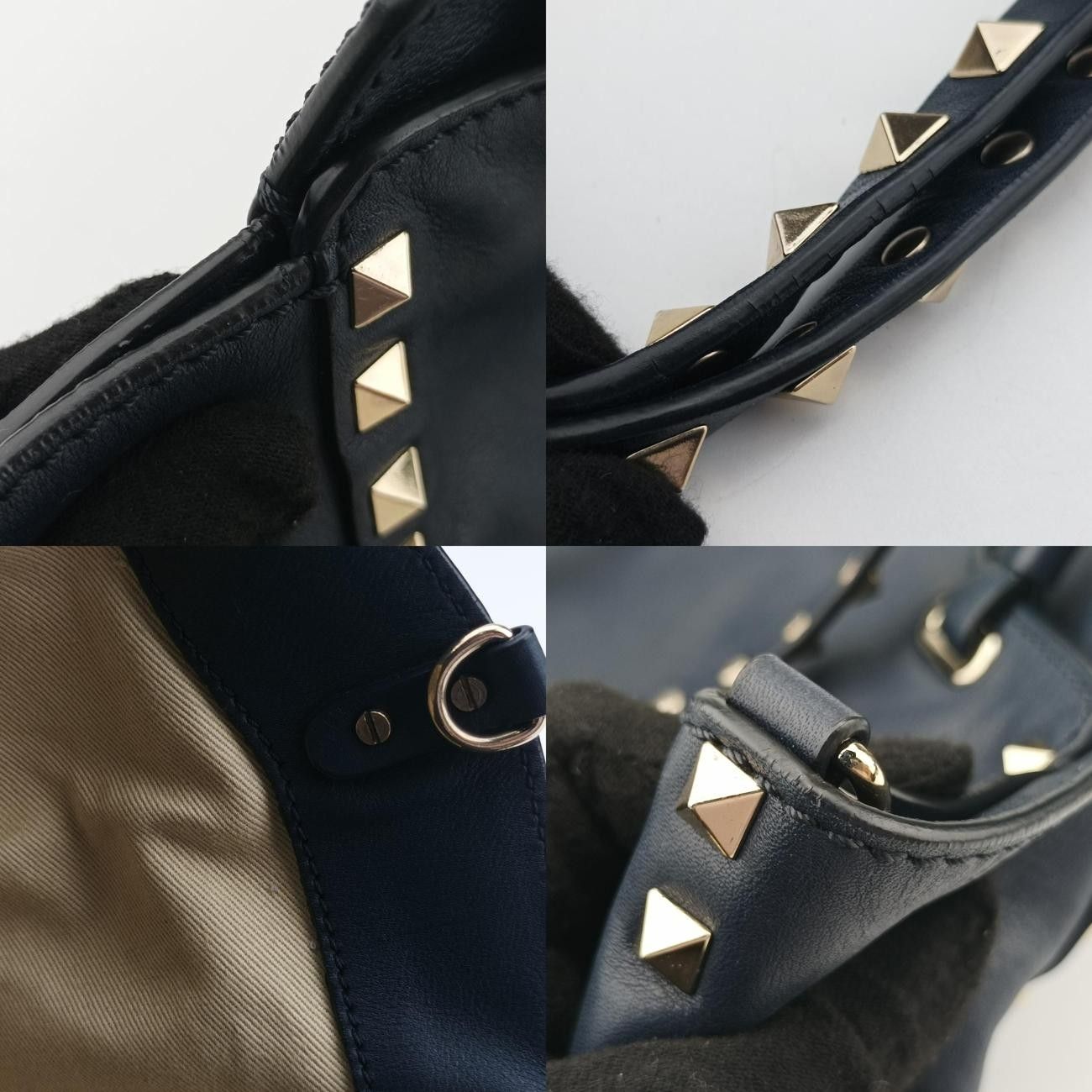 ヴァレンティノValentinoロックスタッズブルーレザーBL-I037BOL0
