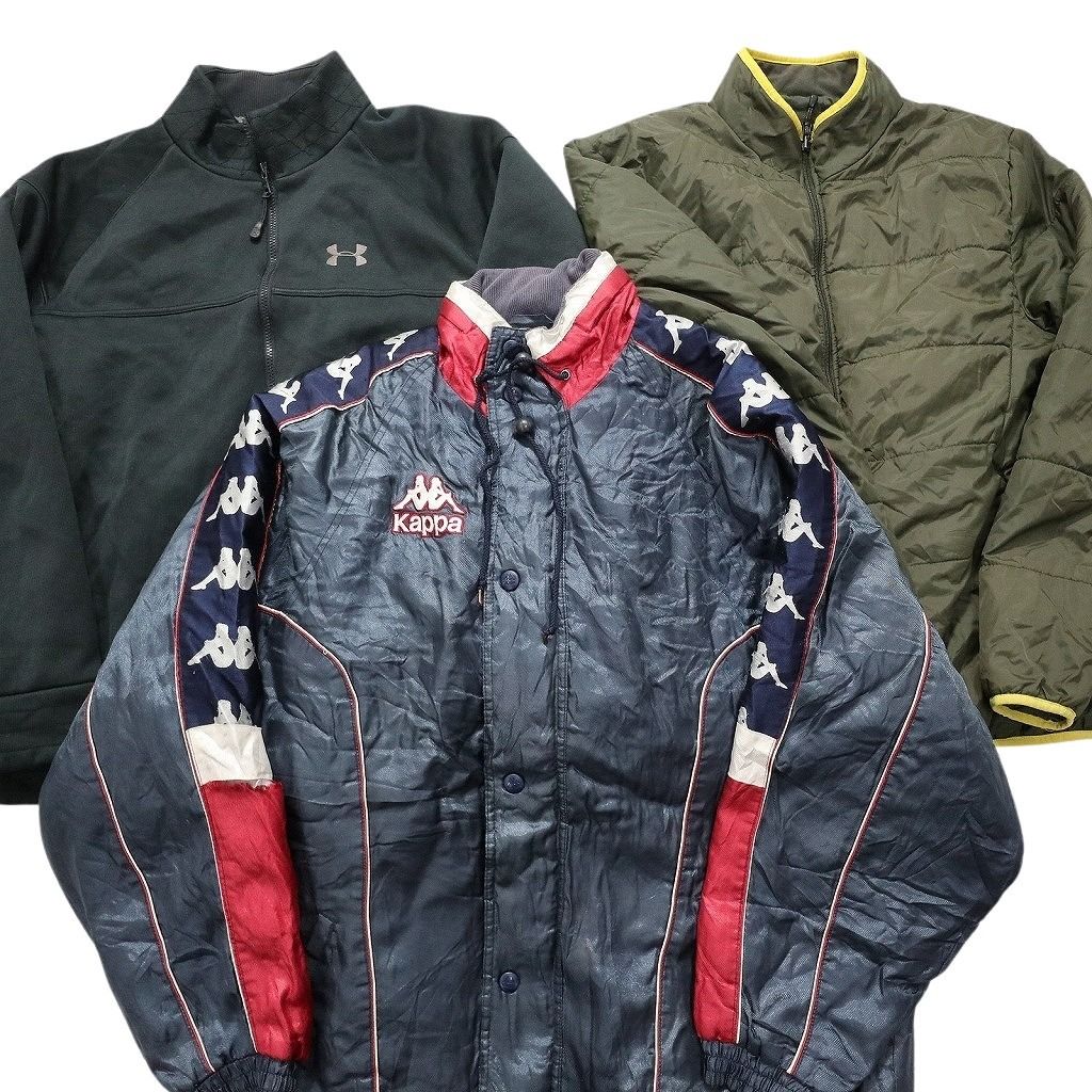 古着卸 まとめ売り スポーツブランドMIX ヘビー ジャケット 3枚セット(メンズ XL ) カッパ チャンピオン 中古 古着 MY1733
