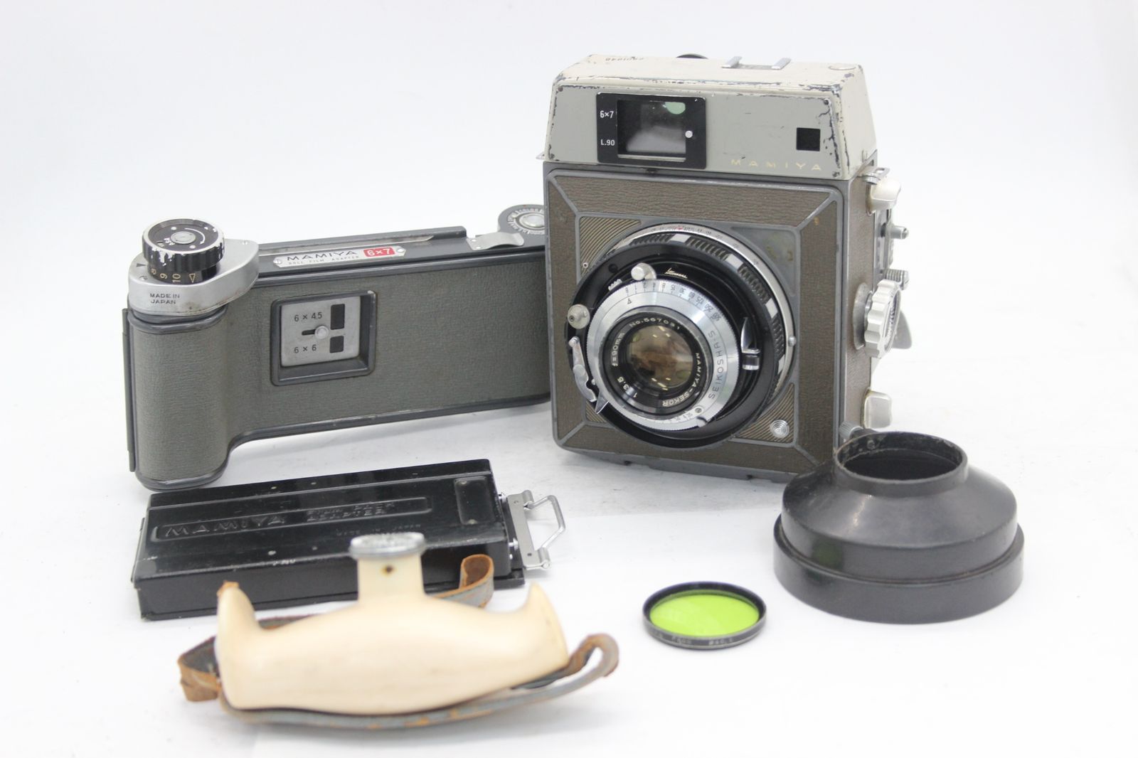 【訳あり品】 マミヤ Mamiya Press Mamiya-Sekor 90mm F3.5 6x7 Film Adapter 中判カメラ s8930