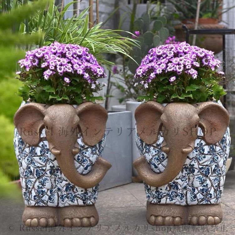 キリン型プランター レジン製 植木鉢 アンティークレジンポット