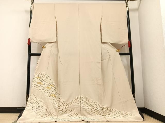 平和屋着物●豪華色留袖 駒刺繍 浜松 金彩 丹後ちりめん 仮絵羽 正絹 ♥ AABA7880ph