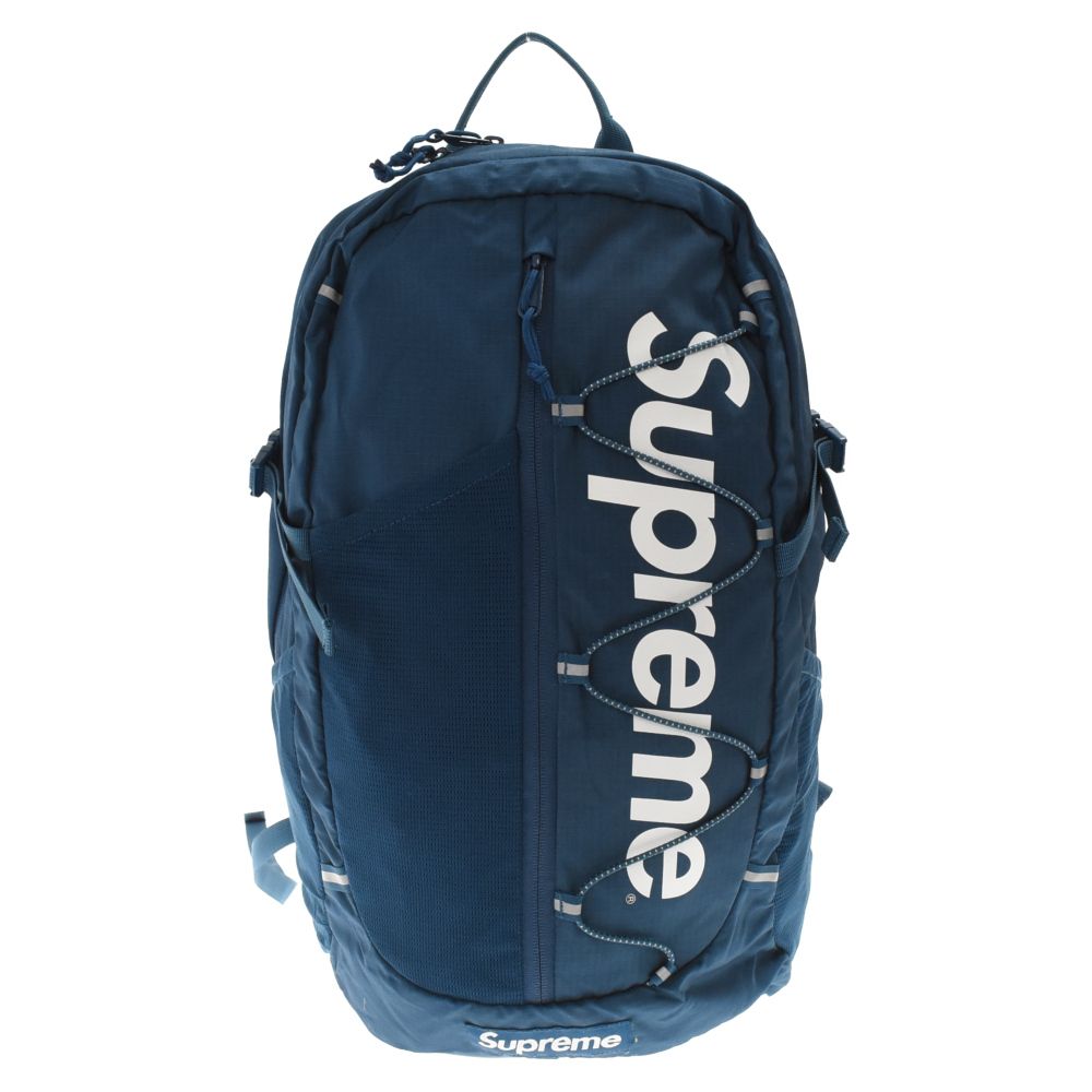 SUPREME (シュプリーム) 17SS Cordura Ripstop Nylon Backpack ボックスロゴナイロンバックパック リュック  ブルー