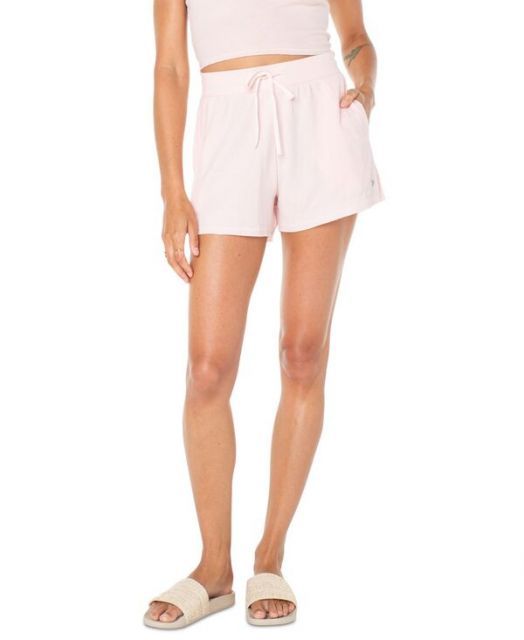 【送料無料】 ロキシー レディース ハーフパンツ・ショーツ ボトムス Juniors' Midnight Moon Striped Drawstring Shorts Rose Quartz