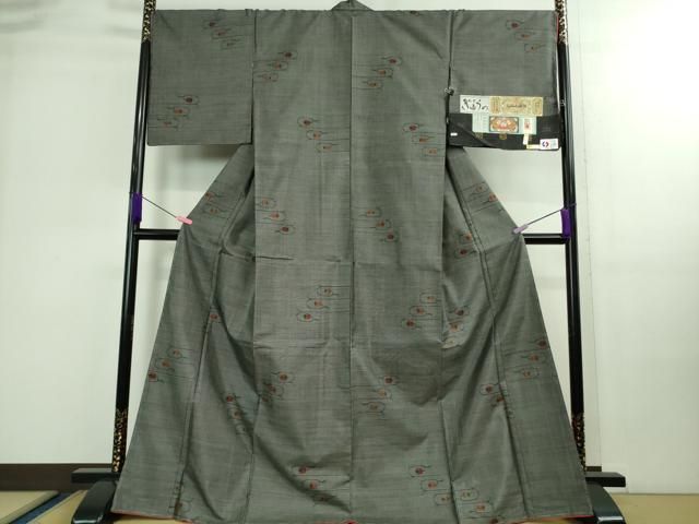 平和屋着物 上 本場大島紬 7マルキ 草花文 創匠きゅうの 久野織物謹製 証紙付き ♥ DZAB0180kh5