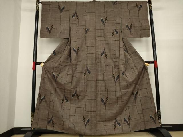 平和屋着物○本場大島紬 一元絣 幾何学文様 正絹 逸品 AAAW4067np