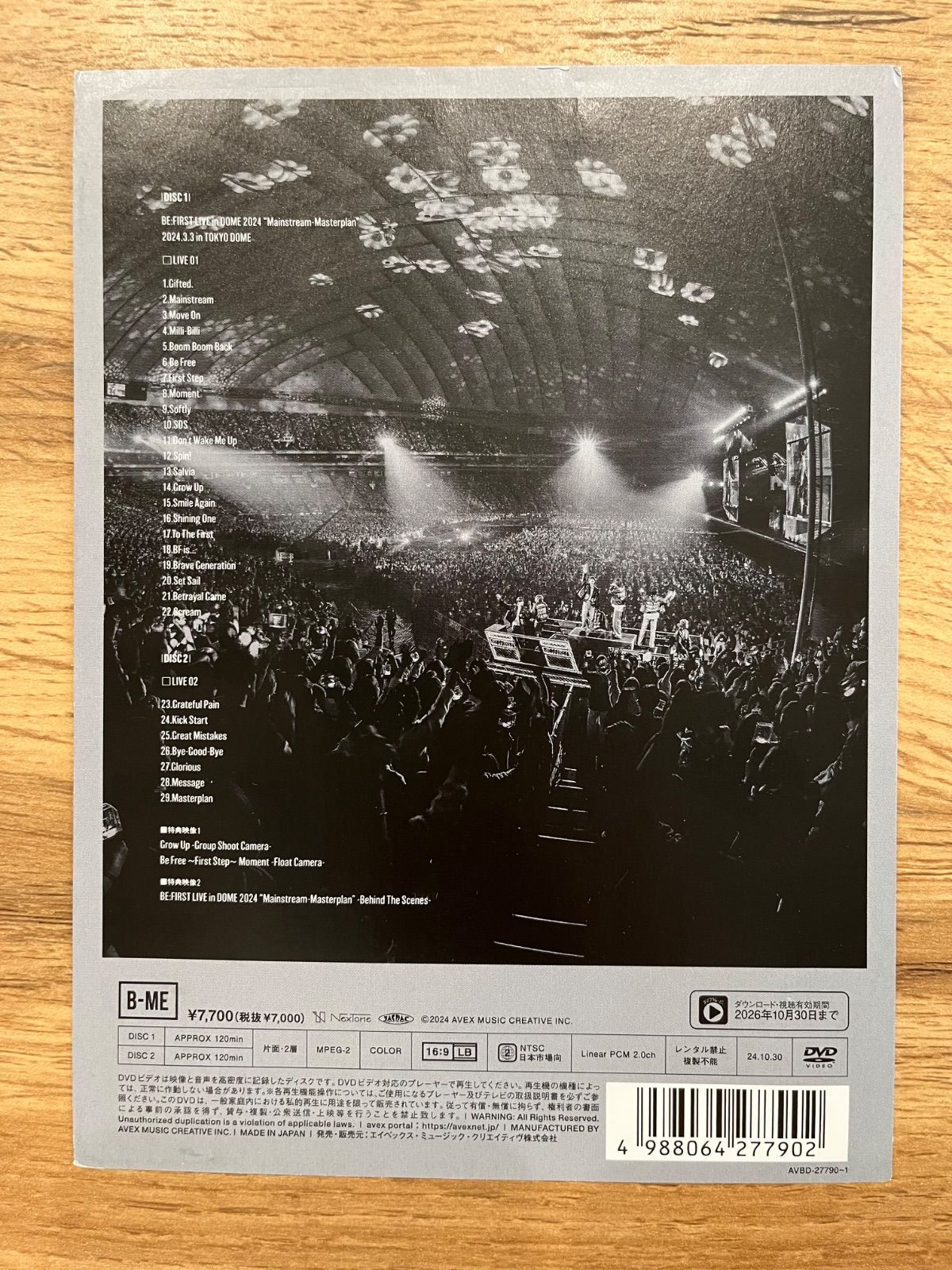 BE:FIRST LIVE in DOME 2024 ”Mainstream-Masterplan”（DVD2枚組