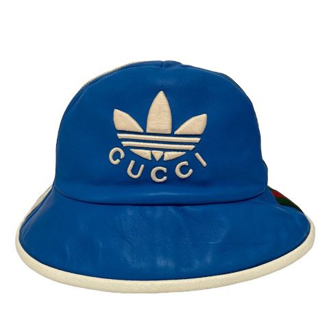 グッチ GUCCI ×adidas ハット バケットハット 724629 3HANZ レザー