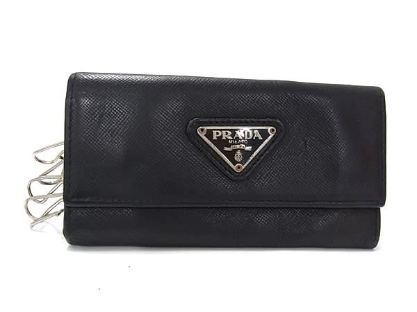 PRADA ブラック レザー キーケース　サフィアーノ org.jpg