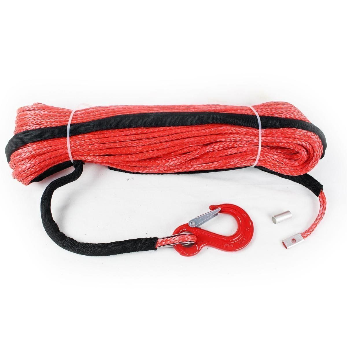 激安通販。 決算セール フック付き シンセティックロープ 7mm ｘ 50ｍ 最大耐荷重3400kg レッド リラックス