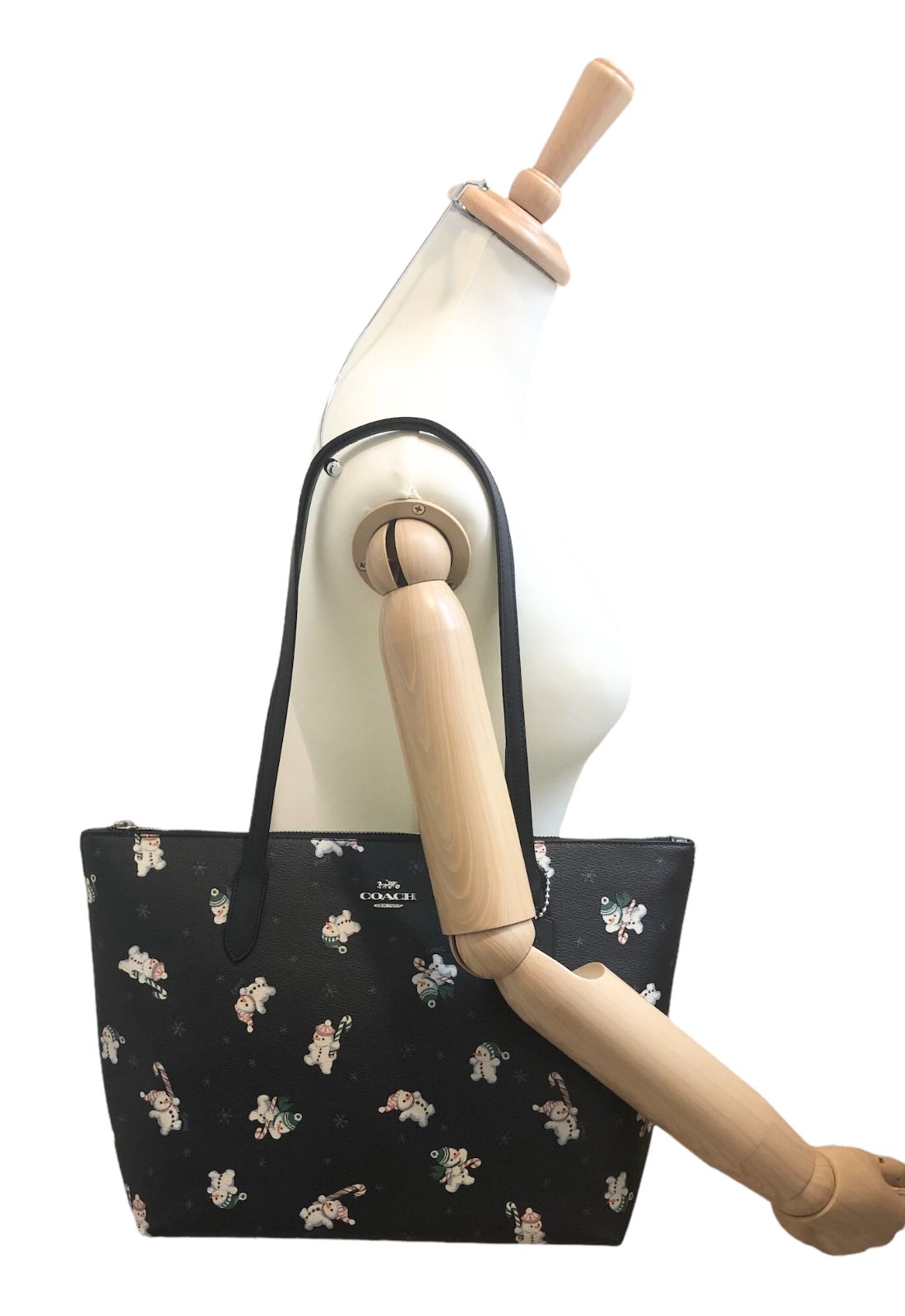✩新品✩COACH コーチ トートバッグ スノーマン レザー 濃紺 ネイビー 