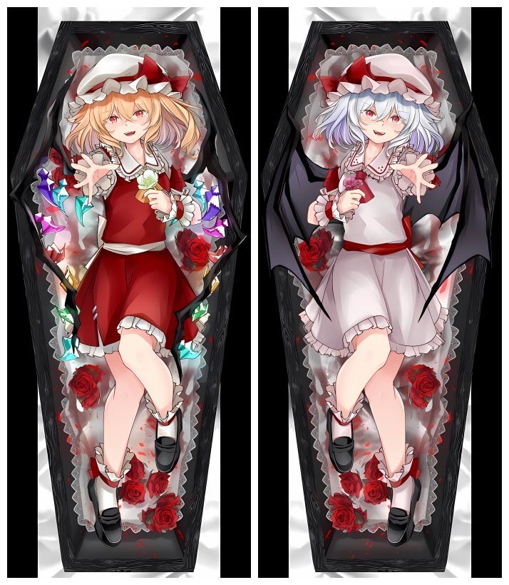 AMT10_1 東方プロジェクト レミリア&フランドール 抱き枕カバー 2way