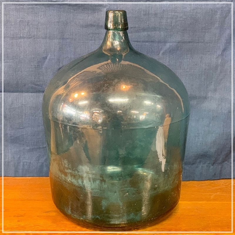 昭和レトロ デミジョンボトル 大 40cm アンティーク ガラス瓶 手造り 