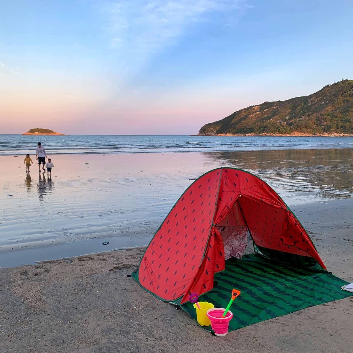 アイリスオーヤマ シェード サンシェード ビーチテント ワンタッチ開閉