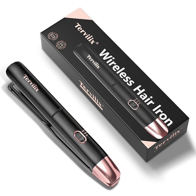 Terviiixヘアアイロン コードレス USB充電式ヘアアイロン 4500mAh 持ち運びミニヘアアイロン ストレート&カール 2way 前髪用 190/220℃ 二段階温度設定 15mmプレート 男女兼用 軽量ストレートアイロン ミニ 旅行/家庭/出張/通 人気・おすすめ｜売れ筋商品・話題商品におすすめ コスパ重視 安心配送 スピーディーにお届け