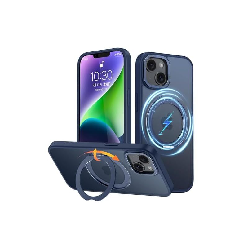 iPhone 11 用 ケース Magsafe対応 ワイヤレス充電 360回転スタンド 縦横両対応 Gunwon スマホケース iphone11 用 米軍規格 耐衝撃 半透明 マット感 マグセーフ 防指紋 リング マグネット搭載 アイフォン