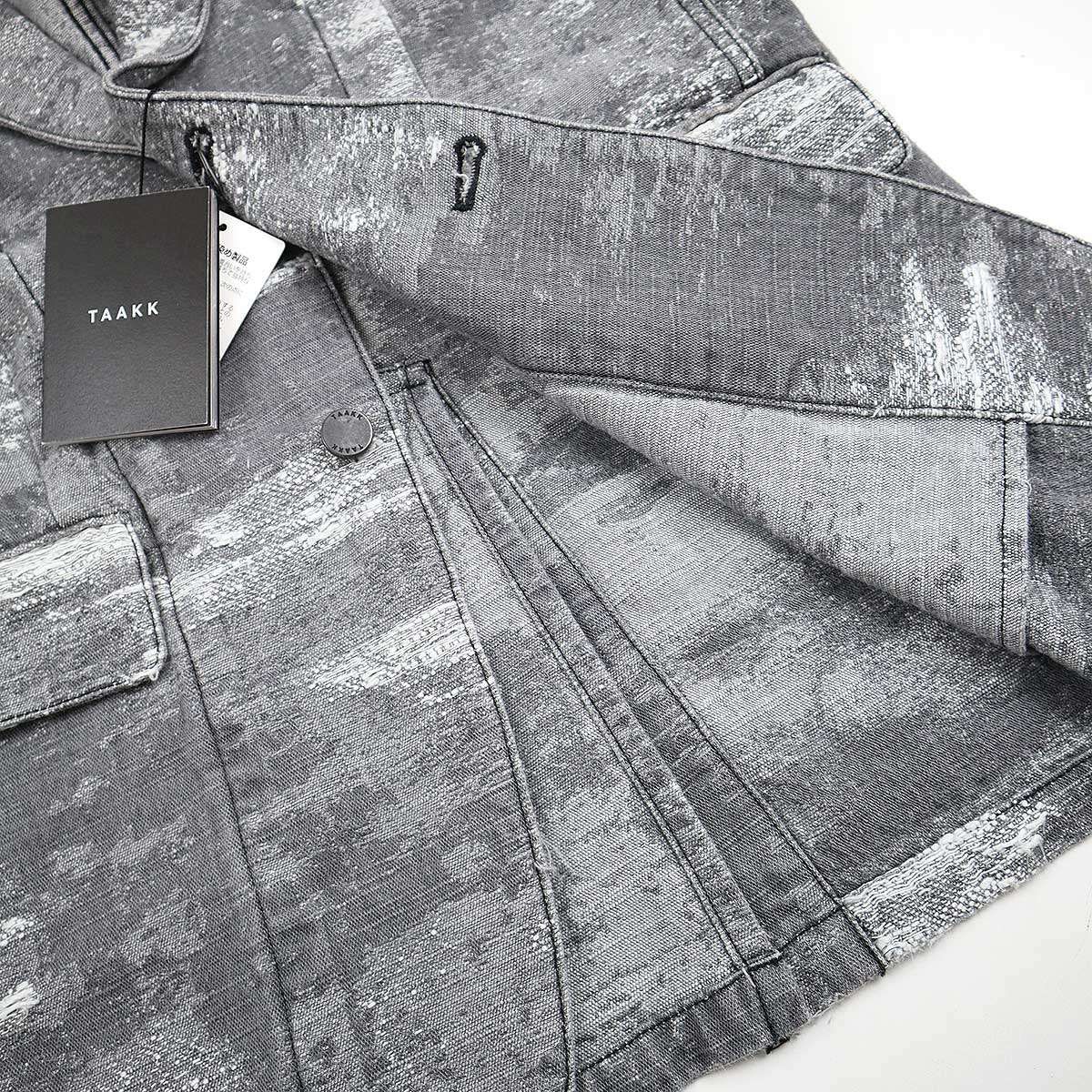 TaaKK ターク 24SS DENIM JACKET ブリーチ加工ジャガードデニム 