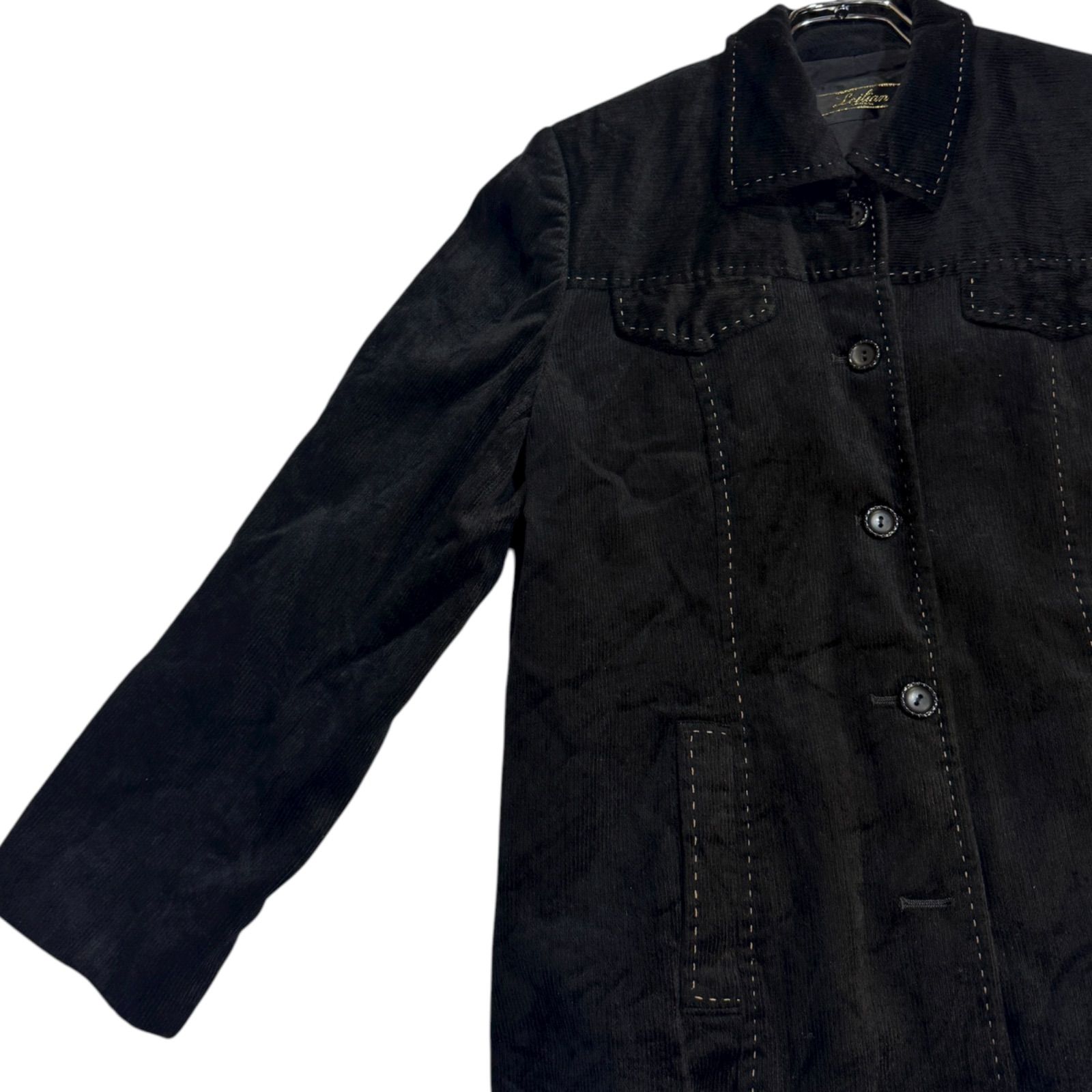 Libeliceコーデュロイジャケット　ブラック Z1502 Leilian レリアン コーデュロイ ジャケット ブラック アウター