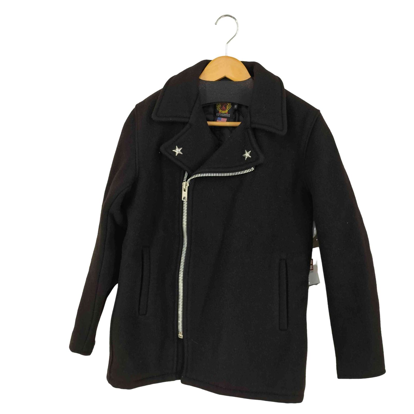 ✨美品✨Schott ショット メルトンジャケット　ブラック　Ｍsize Schott N.Y.C 送料無料 ショット レディース パーフェクトレザー