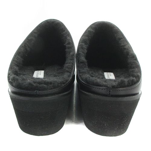 トシノスケタケガハラ ビューティフルシューズ TOSHINOSUKE TAKEGAHARA Beautiful Shoes SLIPON ECO Fur ファー レザー スリッポン 24cm 黒 ブラック /SR17