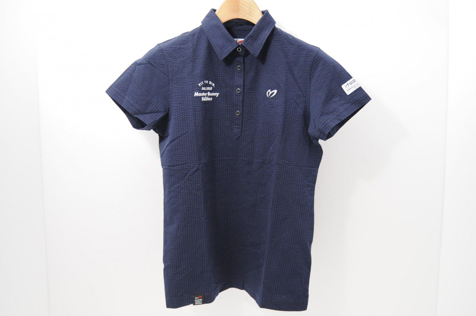 中古 レディース マスターバニーエディション MASRTER BUNNY EDITION 半袖ポロシャツ 1(M) 紺 ネイビー ストライプ