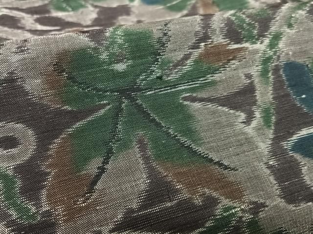 平和屋着物○本場大島紬 薩摩結城 花唐草文 暈し染め 正絹 逸品