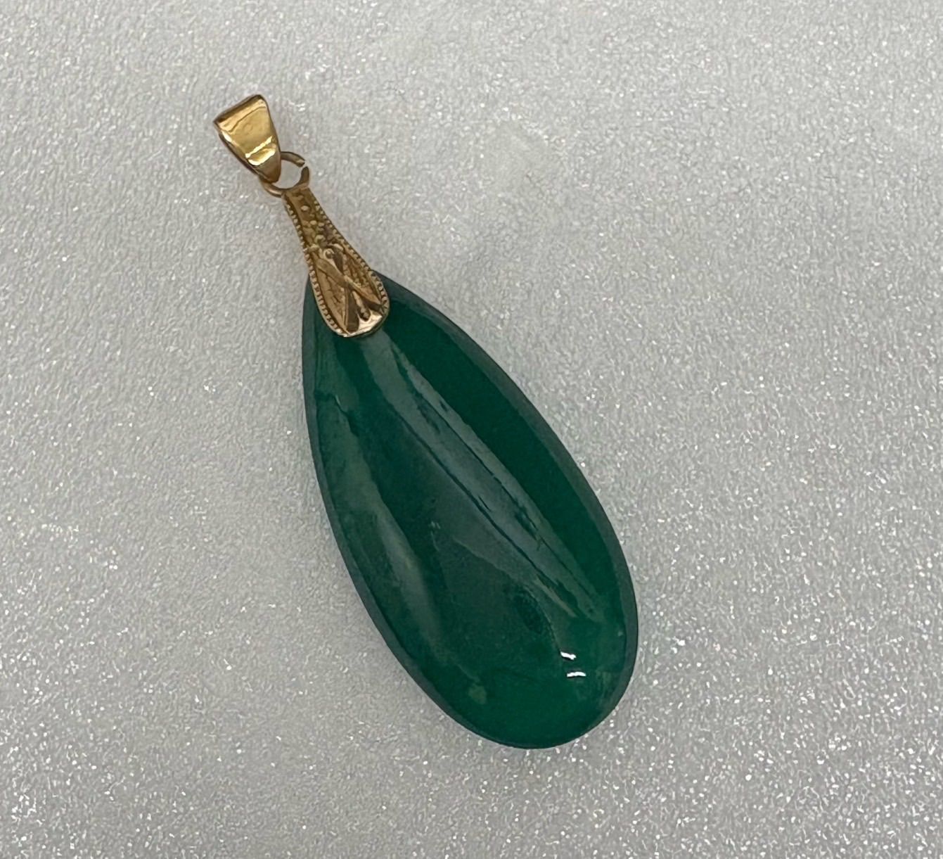 K18|ネックレストップ しずく 緑 チャーム アクセサリー