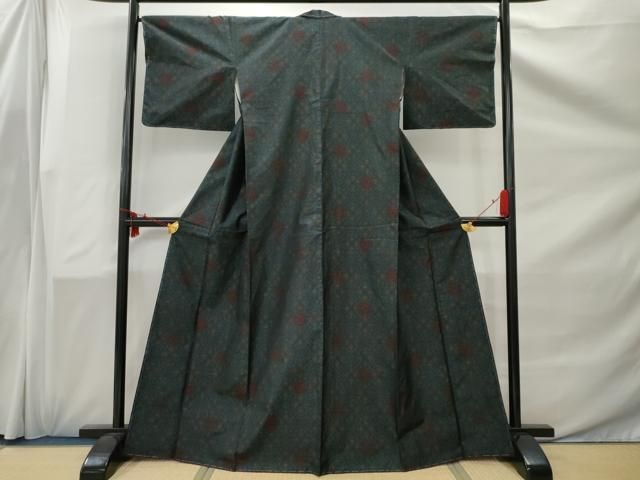 平和屋着物□上質な紬 短冊花文 正絹 逸品 CAAT8648kb