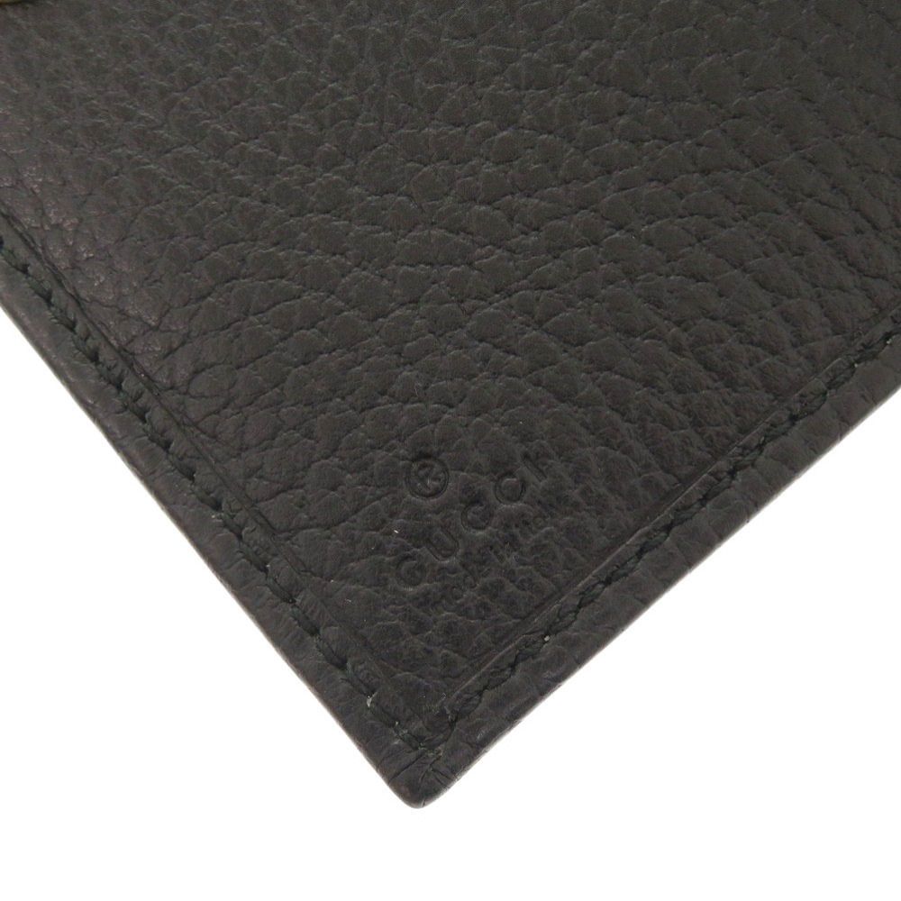 美品 グッチ GGマーモント ダブルG 546588 レザー ブラック 二つ折り  