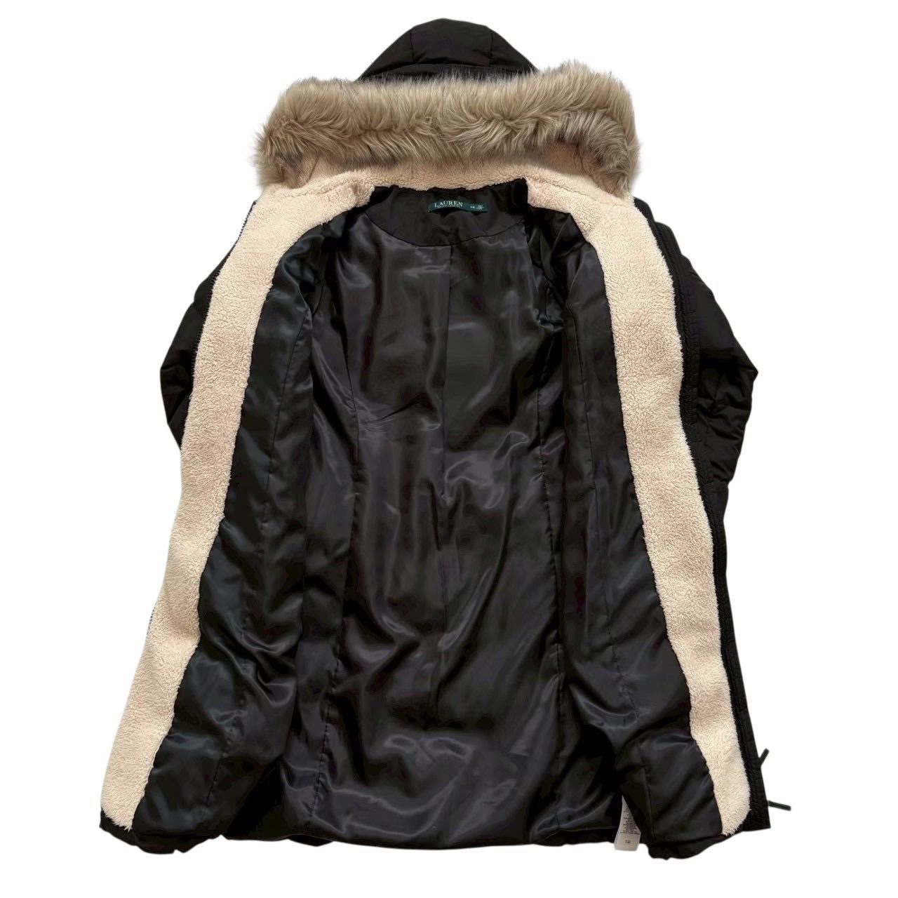 Ralph Lauren ラルフローレン ダウンコート 黒 フード付き レディース