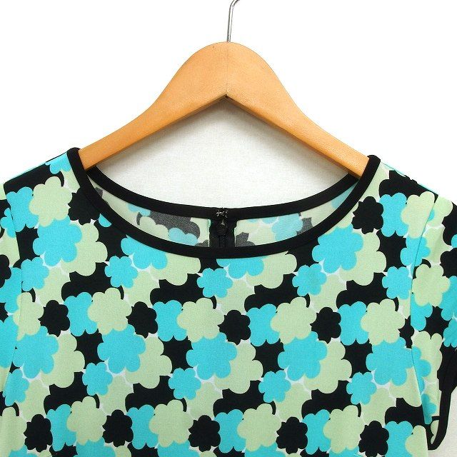 クレージュ courreges ボートネック 花柄 ワンピース フレア