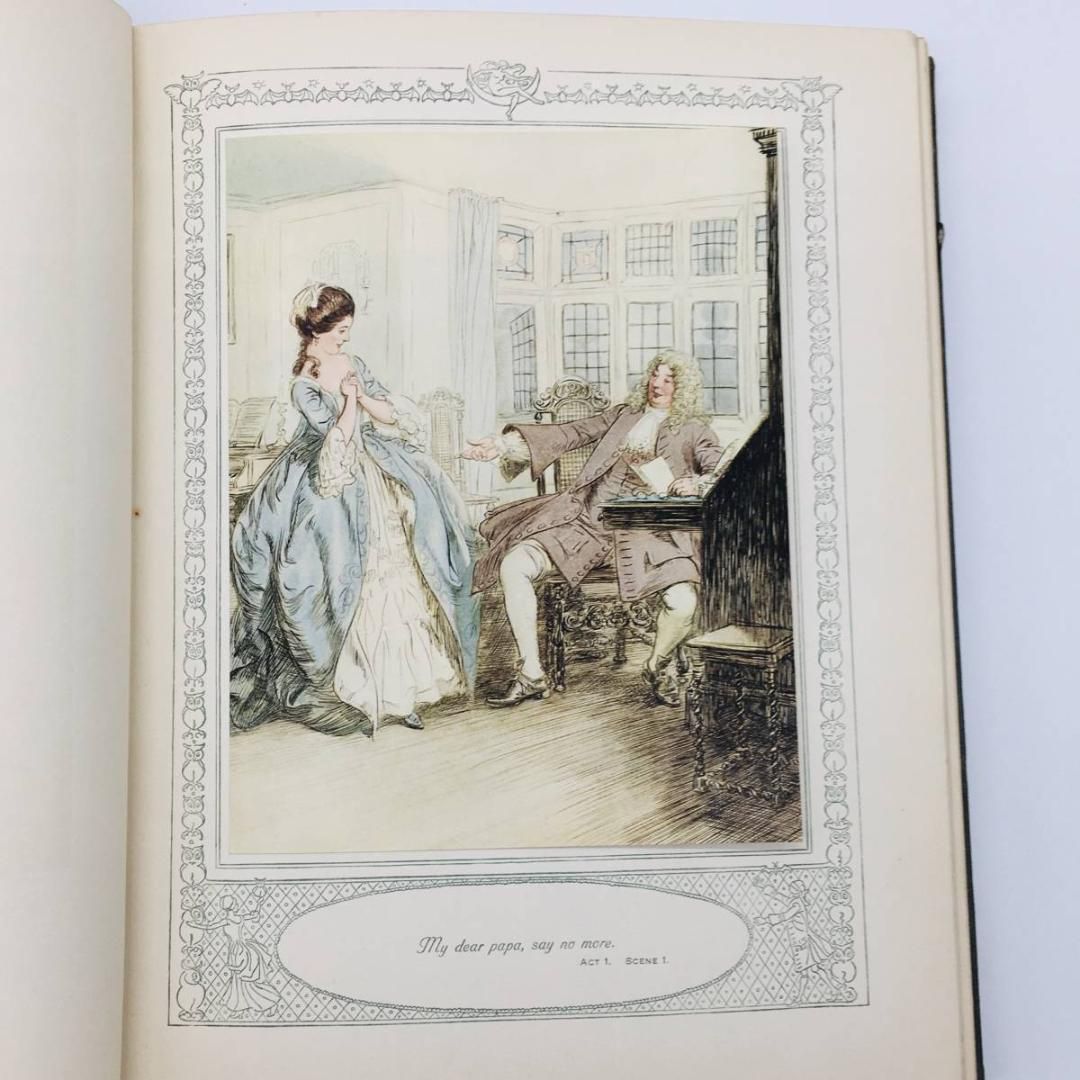 自慢 負けるが勝ち ～ある夜の過ち～ 金緑表紙 豪華本 カラー挿絵25枚 H.Thomson 挿絵 She Stoops to Conquer O.G smith ゴールドスミス | ハーバート トムソン POP_KOS